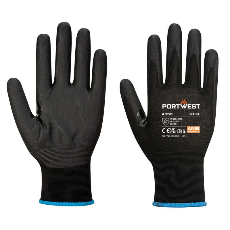 A355 - NPR15 Nitrile Foam Touchscreen Glove (Pk12) Black