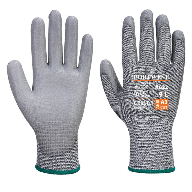 A622 - Cut C13 PU Glove Grey