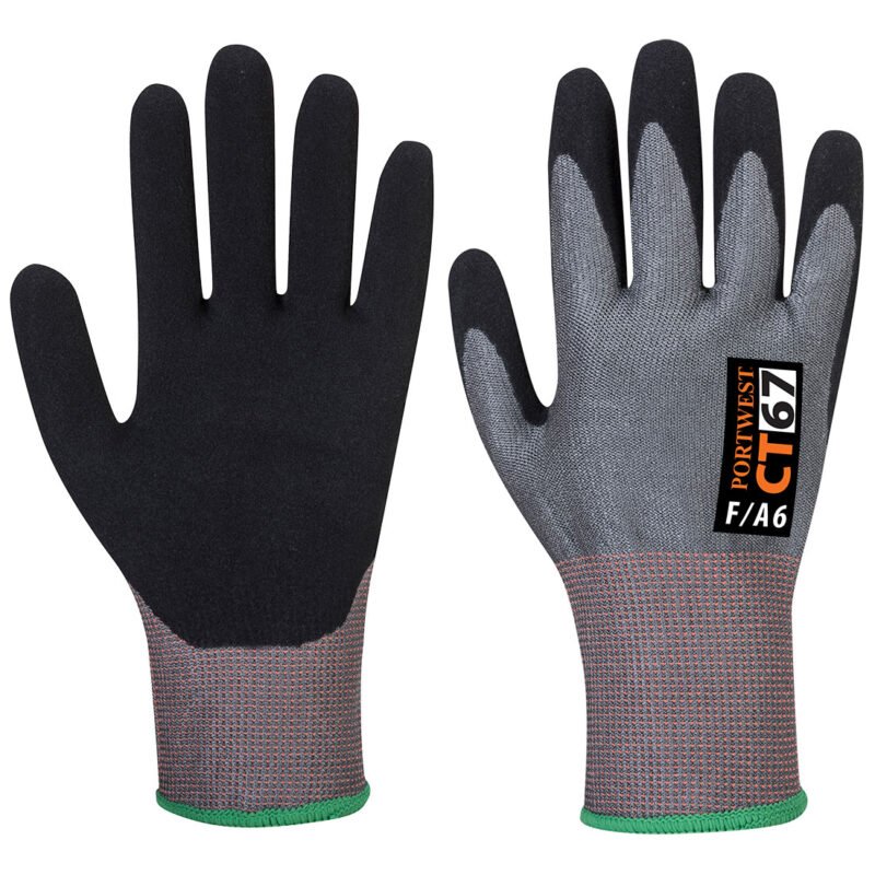 CT67 - CT Cut F13 Nitrile Glove Grey/Black