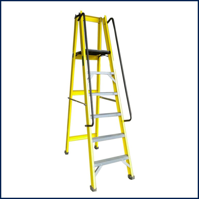 FRP GRP SELF SUPPORT FOLDABLE PLATFORM LADDER AM 14 06