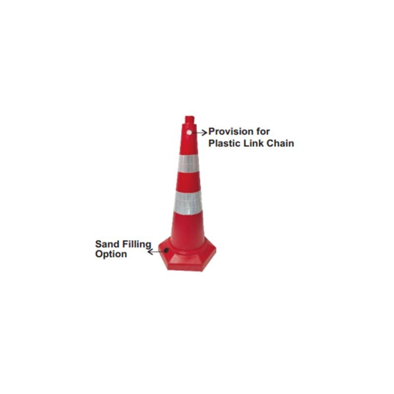 Plastic Hexagonal Base Traffic Cone Sand Fillable AXN-PBTC-HEXA-1000
