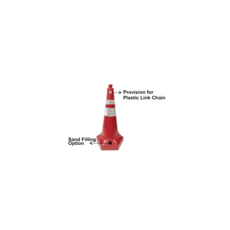 Plastic Hexagonal Base Traffic Cone Sand Fillable AXN-PBTC-HEXA-750