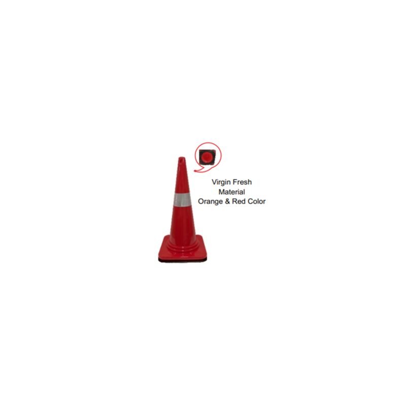 Plastic Base Inbuilt Rubber Traffic Cone  AXN-PTC-IR-750-3.2-V
